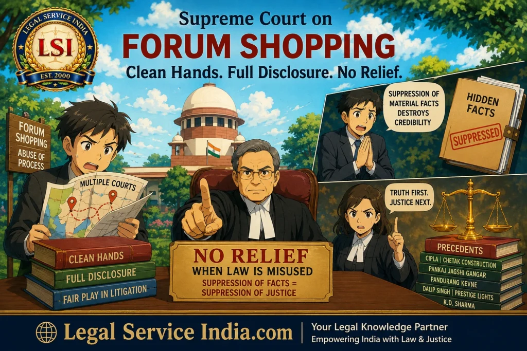 Forum Shopping in India: Supreme Court Doctrine, Clean Hands and Dismissal for Suppression of Facts Forum shopping in India