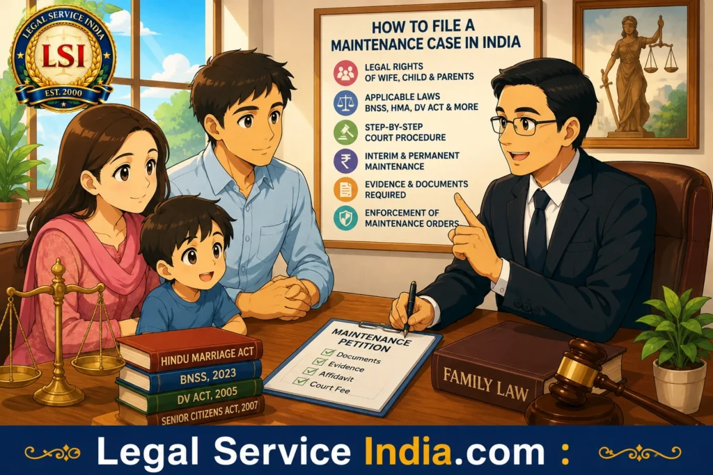How to File a Maintenance Case in India (2026): Complete Step-by-Step Legal Guide Under the BNSS, HMA & DV Act How to File a Maintenance Case in India