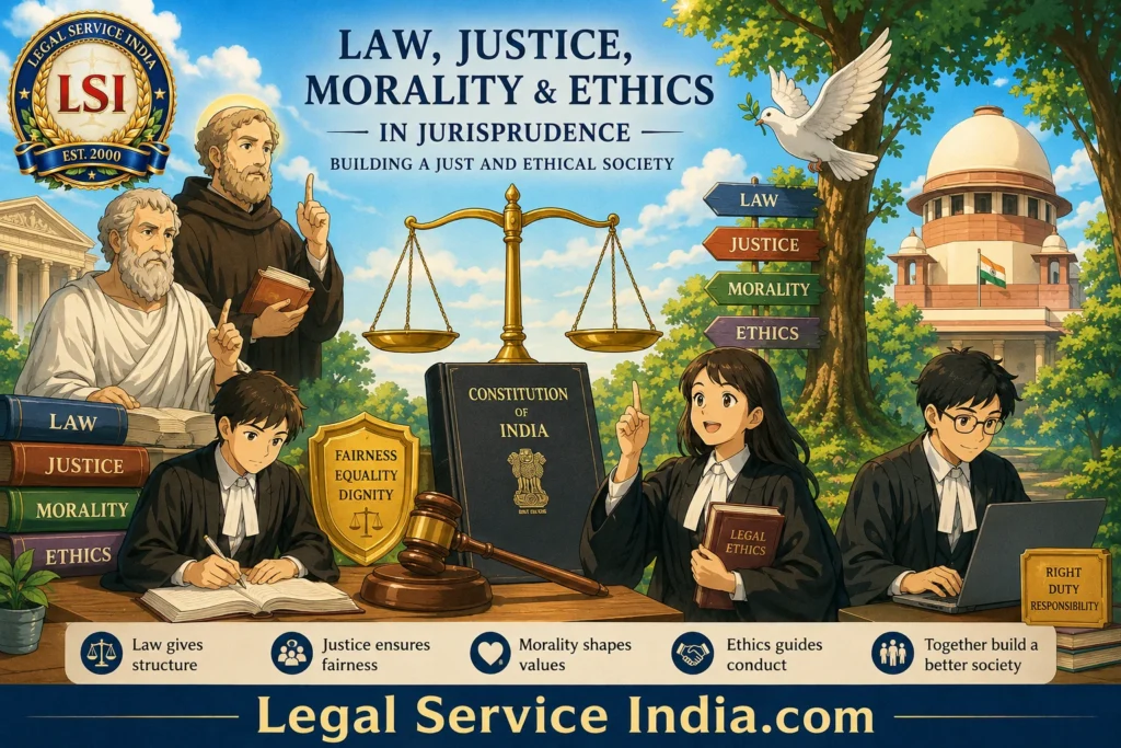 Law, Justice, Morality, and Ethics in Jurisprudence: Meaning, Relationship, Theories & Indian Constitutional Perspective Law Justice Morality and Ethics in Jurisprudence