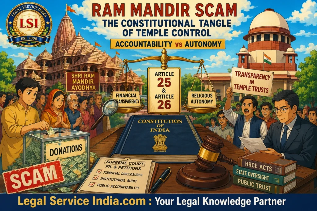 Ram Mandir Scam: Constitutional Crisis Over Temple Control, Transparency & Article 25–26 Ram Mandir scam and temple control