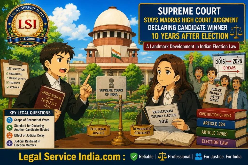 Supreme Court Stays Madras HC Judgement Declaring Candidate Winner 10 Years After Election: Key Legal Issues Explained Supreme Court Stays Madras HC Judgment Declaring Candidate Winner 10 Years After Election