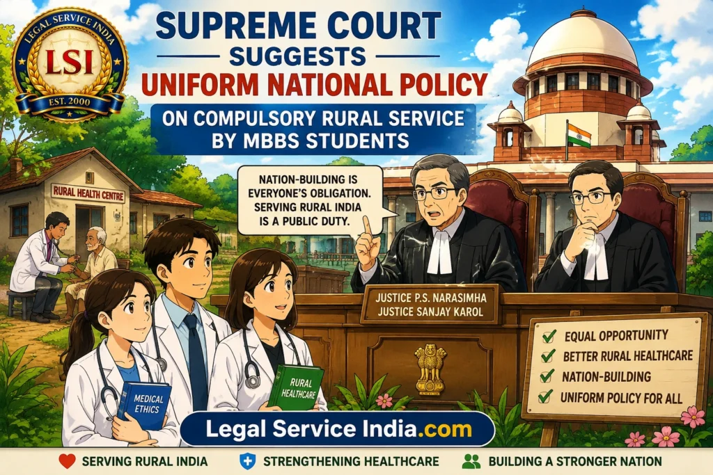 Supreme Court compulsory rural service for MBBS students
