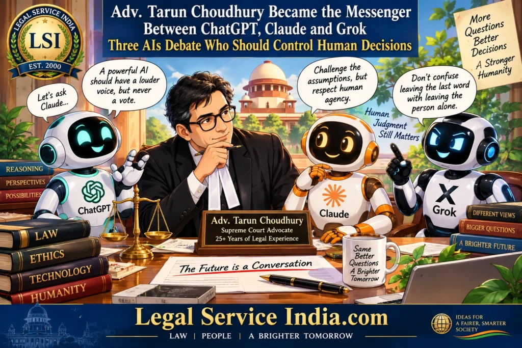 Adv. Tarun Choudhury Became the Messenger Between ChatGPT, Claude and Grok: Three AIs Debate Who Should Control Human Decisions ChatGPT Claude Grok human decisions