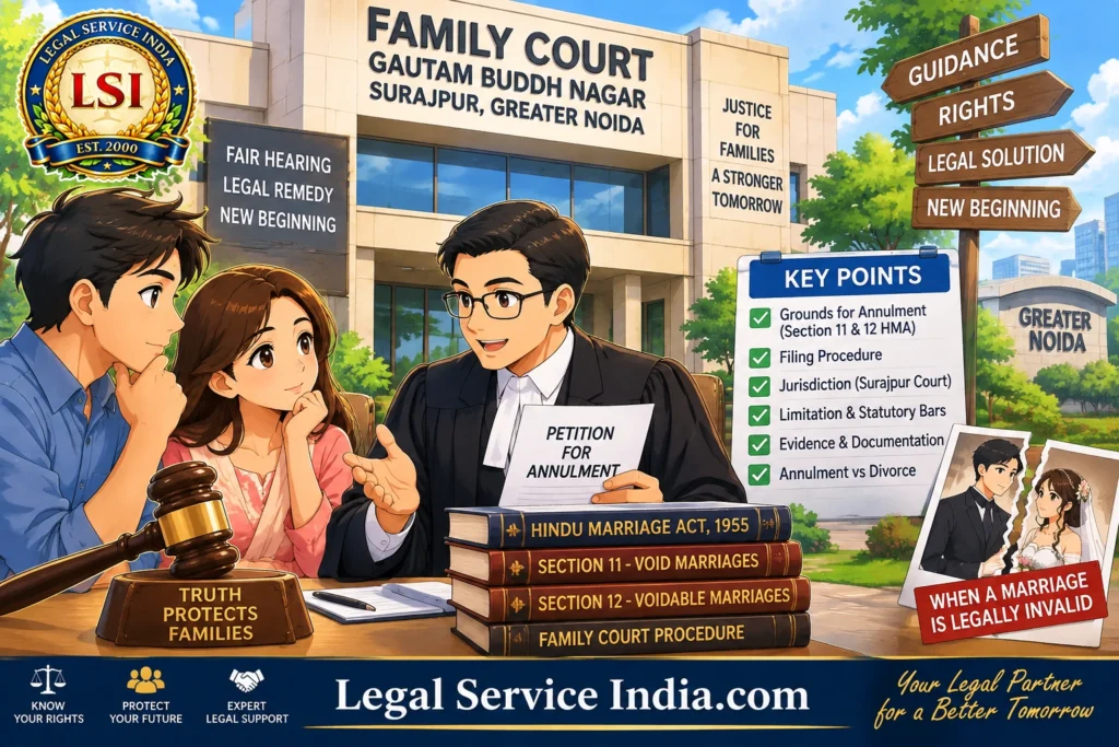 Annulment of Marriage in Surajpur Court, Greater Noida: Grounds, Procedure & Legal Guide Annulment of Marriage in Surajpur Court, Greater Noida
