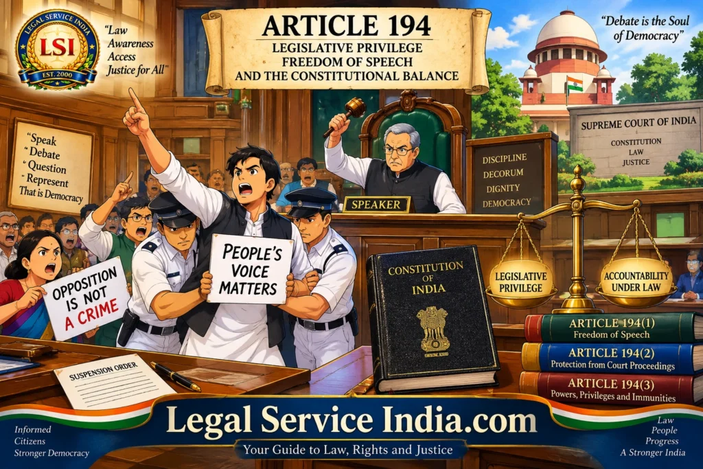 Parliamentary Privilege and Free Speech: Rethinking the Constitutional Limits of Article 194 Article 194 legislative privilege
