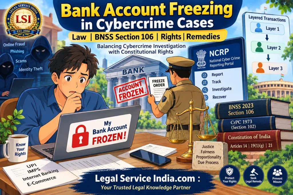 Bank Account Freezing in Cybercrime Cases: Law, BNSS Section 106, Rights & Remedies Bank Account Freezing in Cybercrime Cases