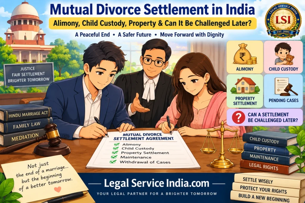 Mutual Divorce Settlement in India: Alimony, Child Custody, Property & Can It Be Challenged? mutual divorce settlement in India