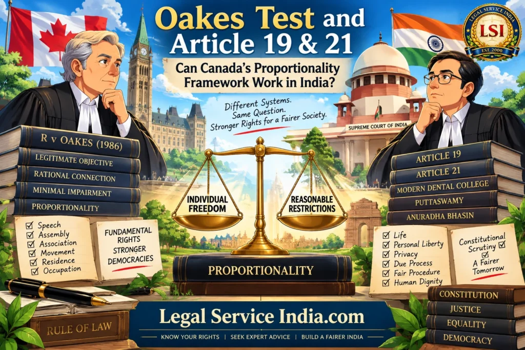 Oakes Test and Article 19 & 21: Can Canada’s Proportionality Framework Work in India? Oakes Test Article 19 Article 21 India