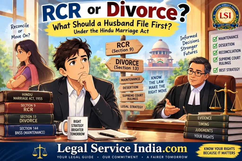 RCR vs. Divorce in India: Should a Husband File RCR Before Divorce? RCR vs Divorce in India