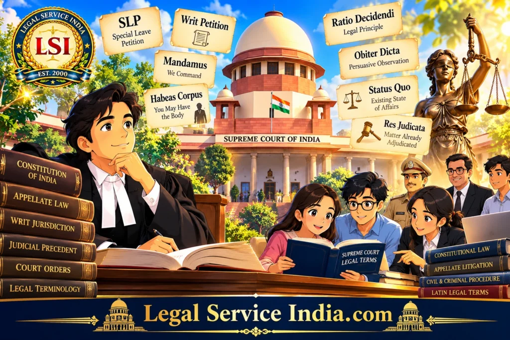Legal Terms Commonly Used in the Supreme Court of India Supreme Court legal terms