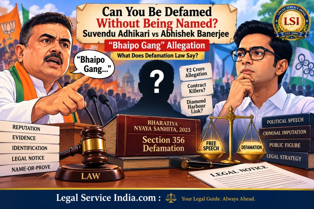 Suvendu Adhikari’s “Bhaipo Gang” Allegation Against Abhishek Banerjee: What Does Defamation Law Say? indirect defamation under Section 356 BNS