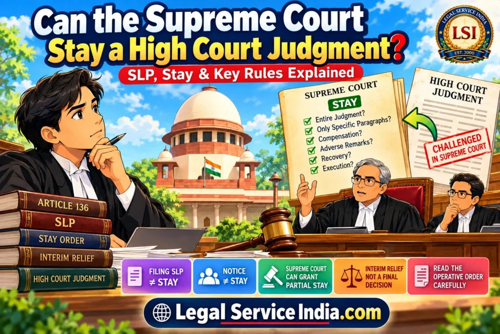 can the Supreme Court stay a High Court judgment