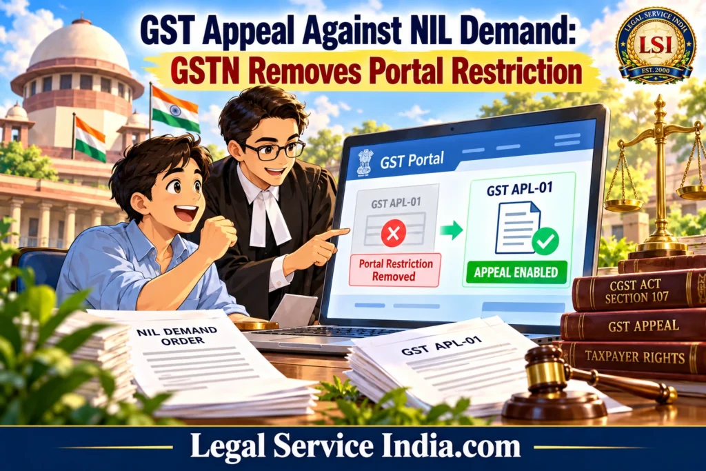 Appeal Against NIL Demand Orders under Section 107 of the CGST Act: Portal Barriers and the Right of Appeal GST appeal against NIL demand