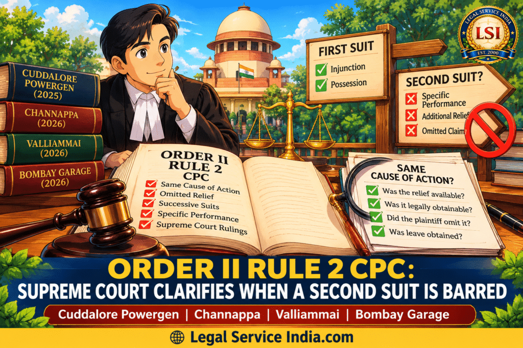 Order II Rule 2 CPC: Supreme Court Clarifies When a Second Suit Is Barred Order II Rule 2 CPC