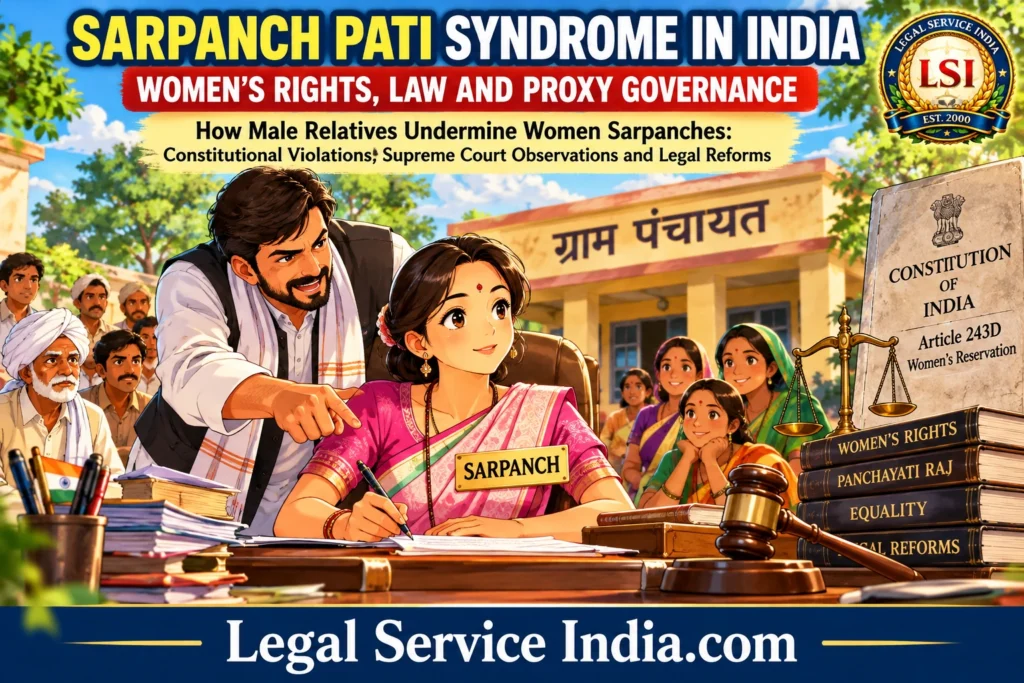 Sarpanch-Pati Phenomenon: A Challenge To Women’s Political Empowerment And Constitutional Governance In India Sarpanch Pati Syndrome in India