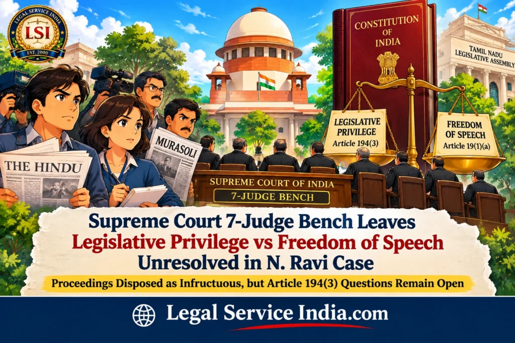Supreme Court 7-Judge Bench Leaves Legislative Privilege vs Freedom of Speech Unresolved in N. Ravi Case legislative privilege vs freedom of speech